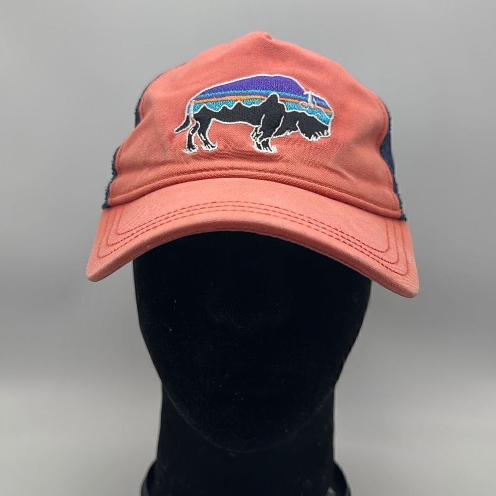 PATAGONIA Orange & Blue "Buffalo" Snapback Truckers Hat